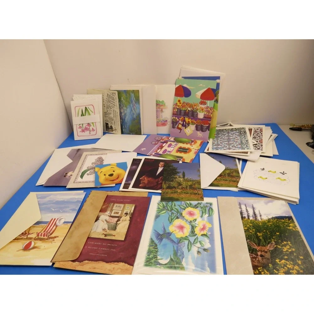Huge Lot Vintage Stationery Cards Aytur Turkish French Opera Floral Wildlife